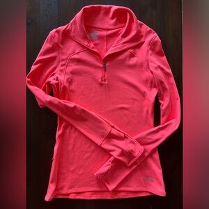 Under armour coral fitted cold gear 1/4 zip M